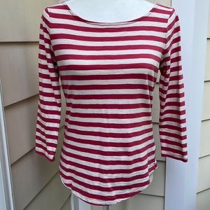 Banana Republic Striped Three Quarter Sleeve Cotton Shirt EUC